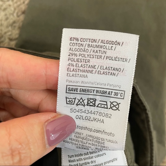 Topshop Moto Leigh Olive Green Skinny Pants - Picture 5 of 9